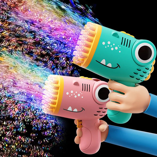 Dinosaur Bubble Gun Machine 40-Hole Handheld Toy