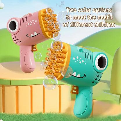 Dinosaur Bubble Gun Machine 40-Hole Handheld Toy