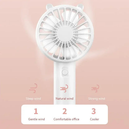 Mini Portable USB Handheld Fan – Quiet Rechargeable Cooling