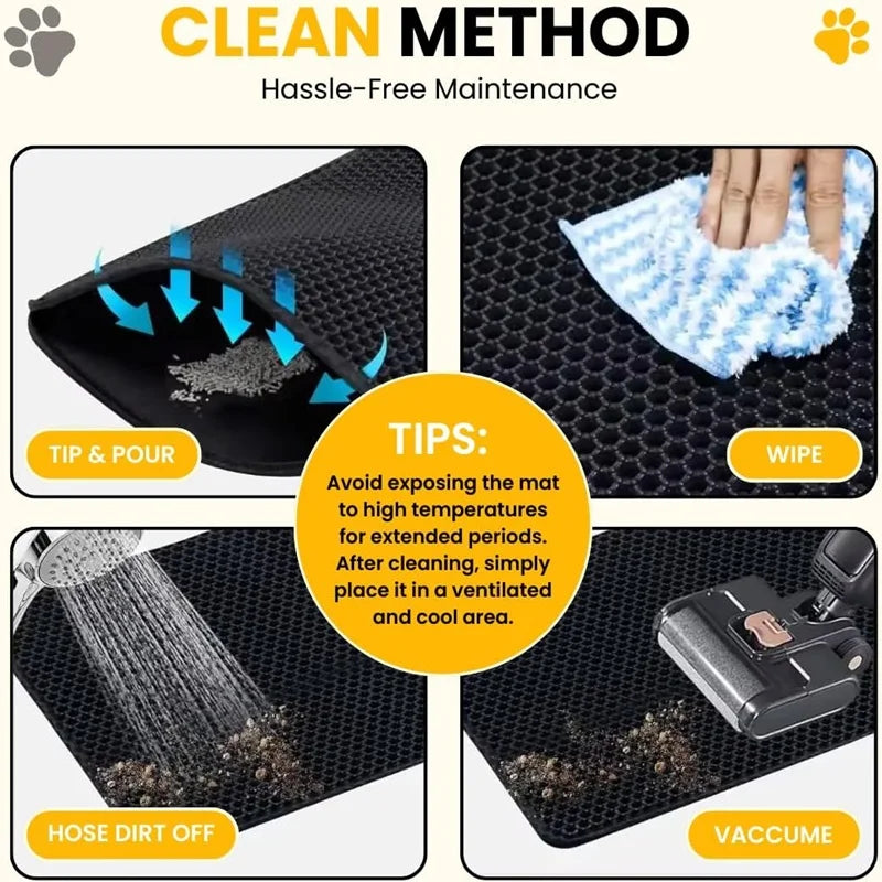 Double-Layer Cat Litter Trapping Mat Waterproof Non-Slip