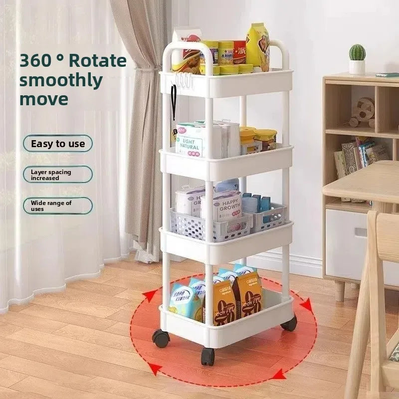 5-Layer Kitchen Storage Trolley Cart – 360° Rolling Rack