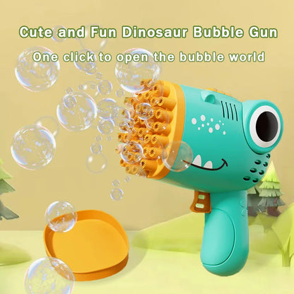 Dinosaur Bubble Gun Machine 40-Hole Handheld Toy