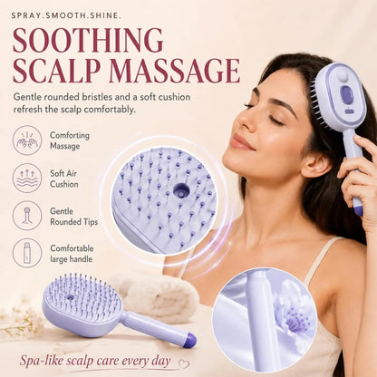 Electric Steam Hair Straightening Brush With Massage