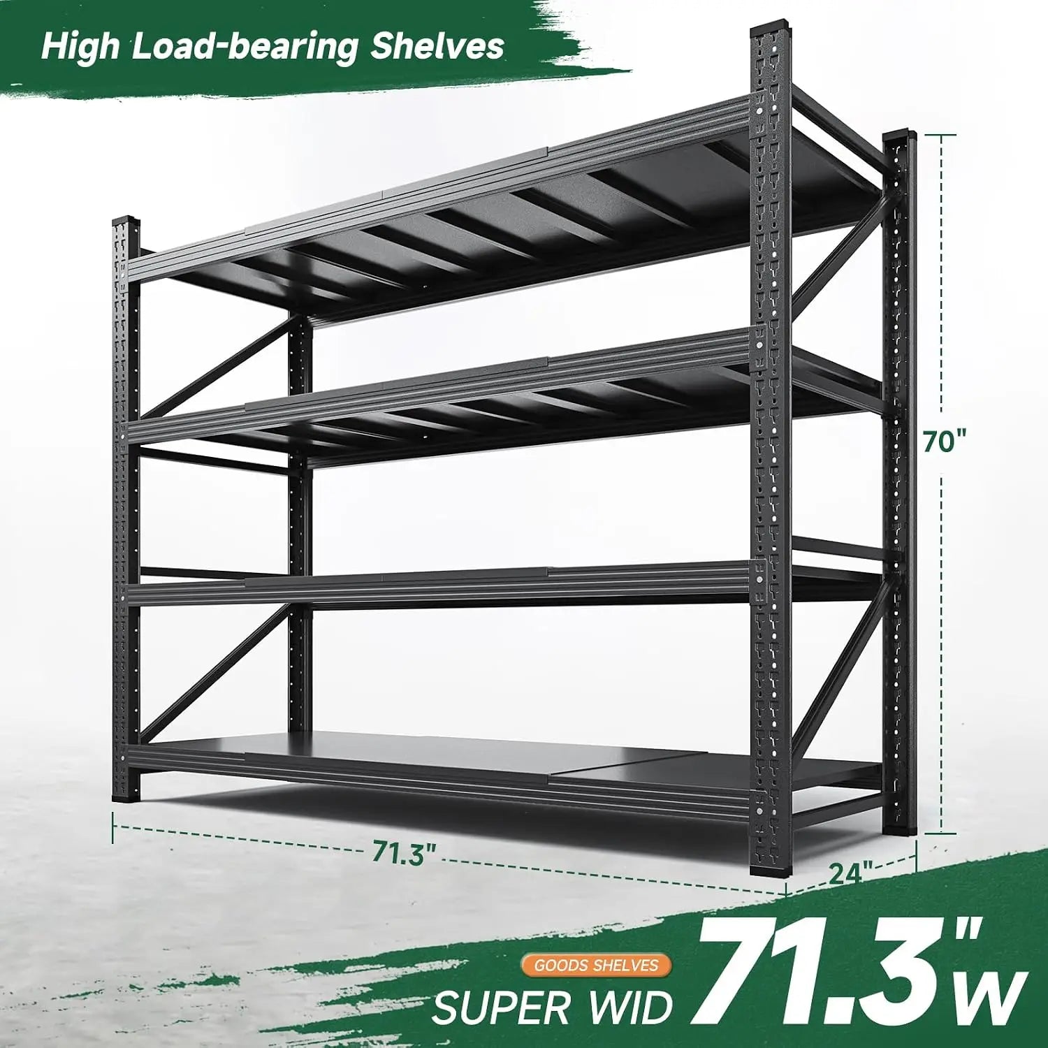 Heavy Duty Metal Garage Storage Shelving Unit 4-Tier