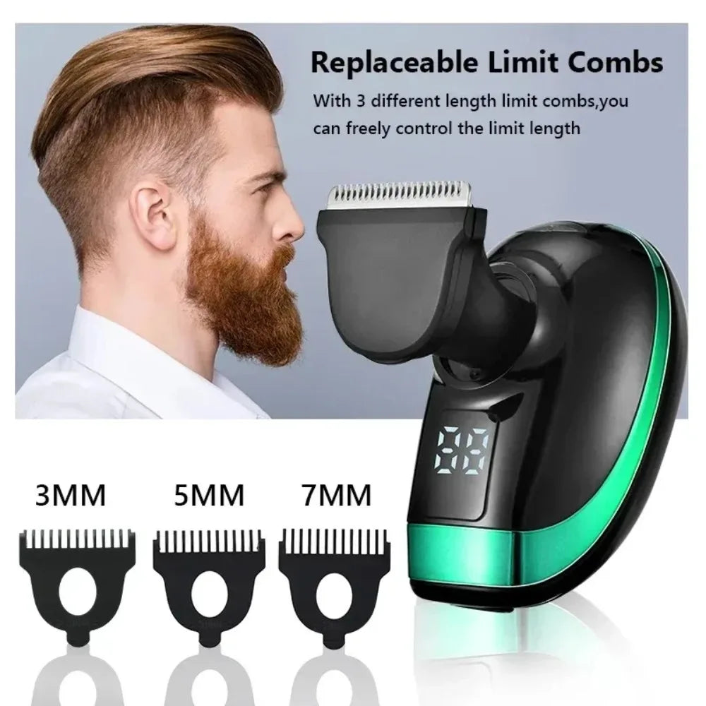 5-in-1 Electric Rotary Shaver – Waterproof Grooming Kit