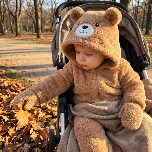 Baby Fleece Animal Hooded Romper – Warm Winter Jumpsuit - EverGrowMarkeplace