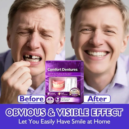 Comfort-Fit Upper And Lower Natural Denture Set - EverGrowMarkeplace