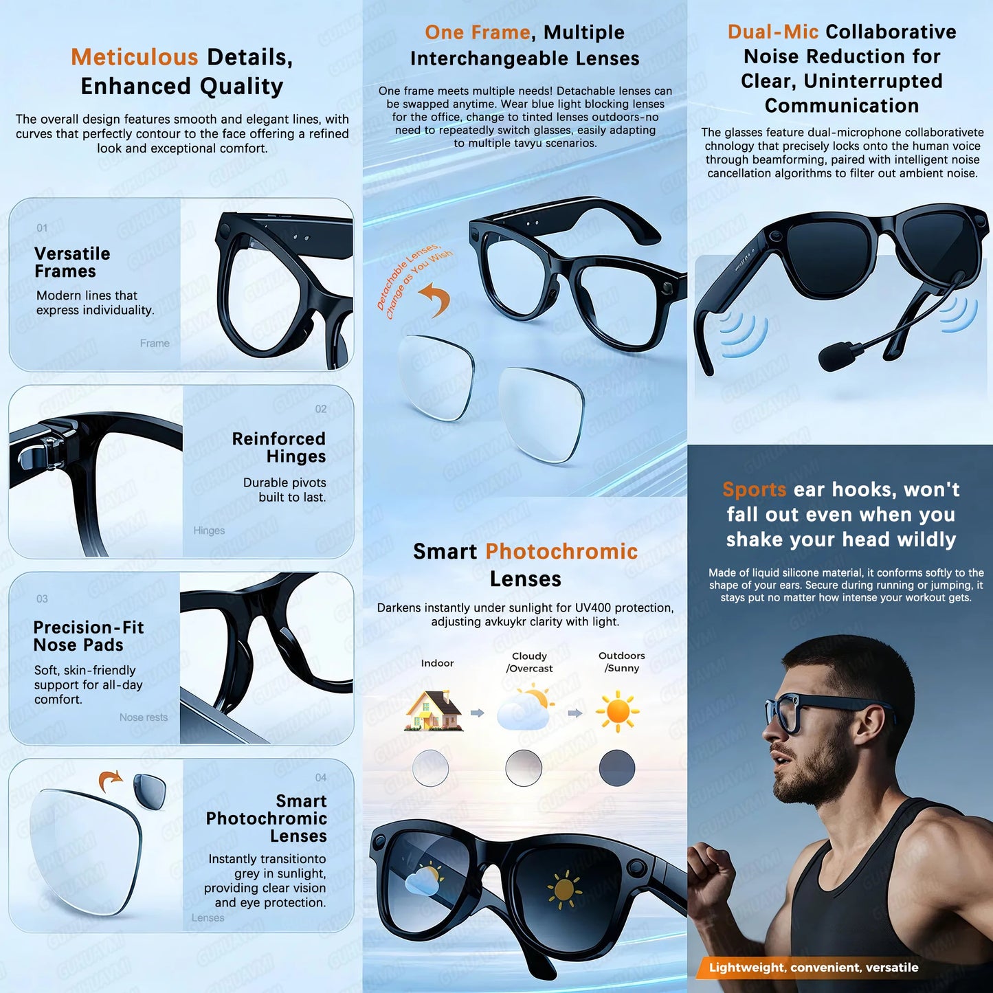 AI Smart Glasses with 4K Camera and Translation