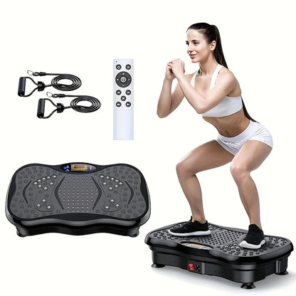 Compact Vibration Platform with Resistance Bands for Home
