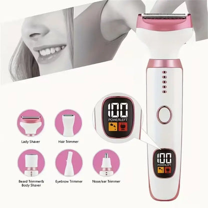 5-in-1 Rechargeable Lady Shaver With LED Display