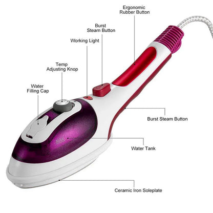 Handheld Garment Steamer Iron – Portable 800W Travel - EverGrowMarkeplace