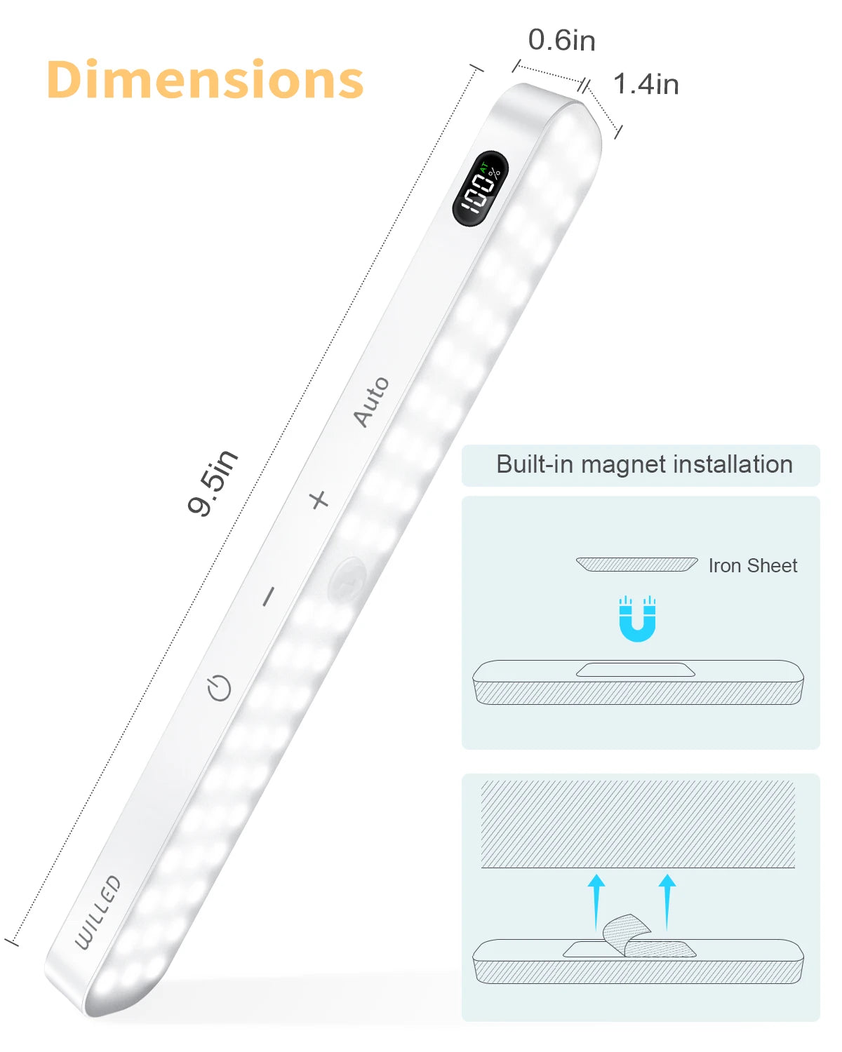 Motion Sensor LED Cabinet Light Bar – Rechargeable - EverGrowMarkeplace