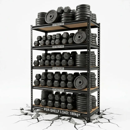 5-Tier Garage Shelving Rack with Slim Depth Metal Frame