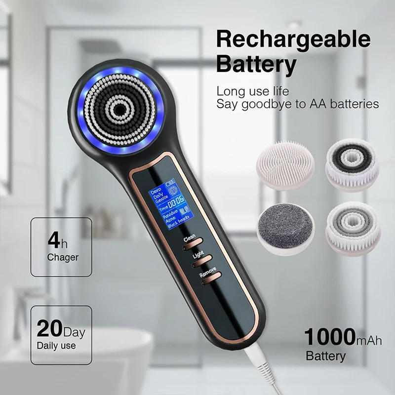 Electric Facial Cleansing Brush With Pore Vacuum Suction