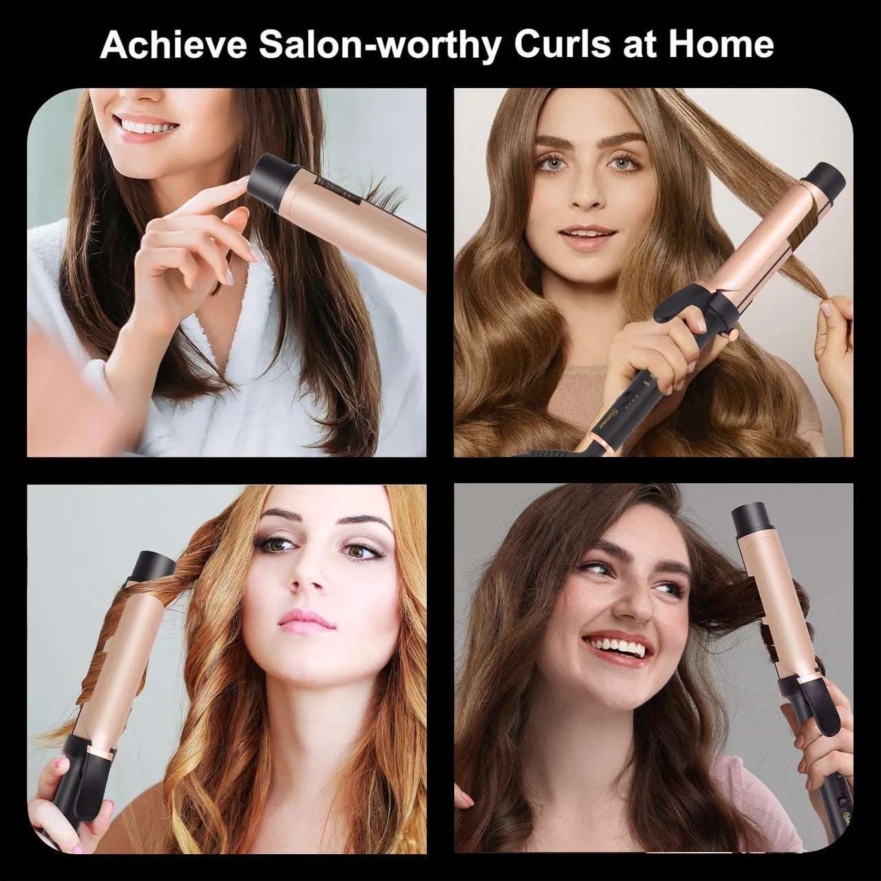 Ceramic Curling Iron for Women – 3-Temperature Hair Curler