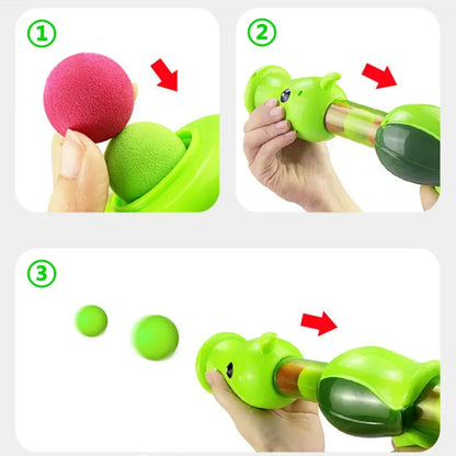 Soft Pea Launcher Interactive Ball Toy For Cats And Kids