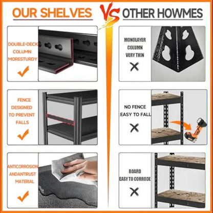 5-Tier Heavy Duty Garage Shelving Rack 3000 lb Capacity