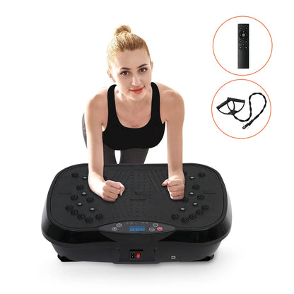 Black Color Color Vibration Plate Exercise Machine – 99-Speed Home Trainer