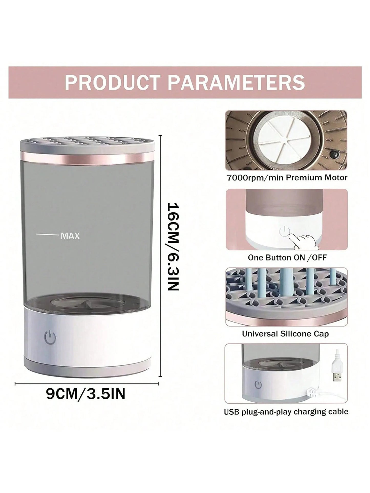 Electric Makeup Brush Cleaner Machine for Fast Cleaning
