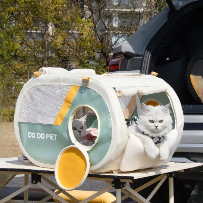Transparent Folding Pet Trolley Carrier For Travel