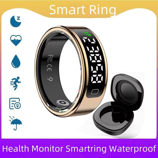 Smart Fitness Ring With LED Screen And Health Tracking