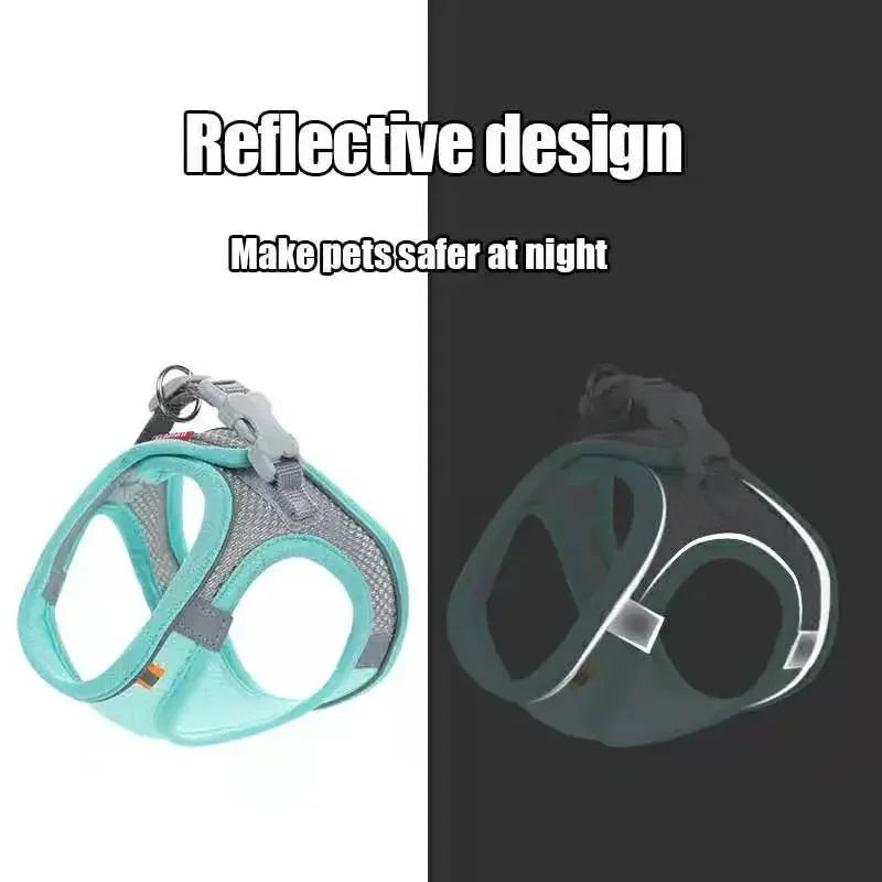 Reflective Mesh Pet Harness Vest with Leash Set