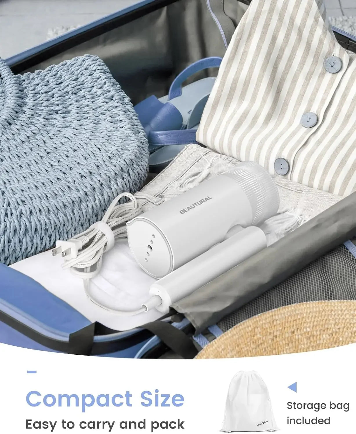Portable Clothes Steamer – Fast Heat-Up, Foldable Design - EverGrowMarkeplace