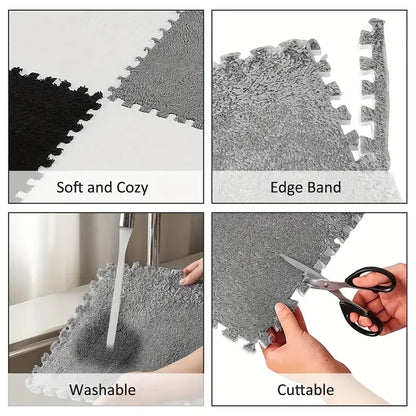 Soft Interlocking Baby Play Mat Tiles – Fluffy Foam Rug Set - EverGrowMarkeplace