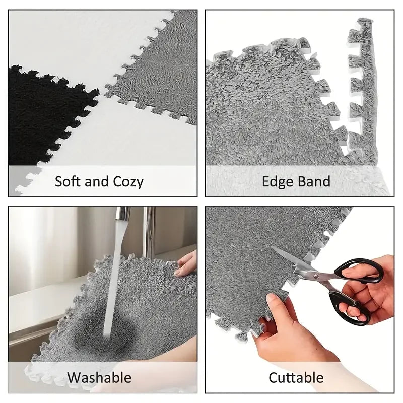 Soft Interlocking Baby Play Mat Tiles – Fluffy Foam Rug Set - EverGrowMarkeplace