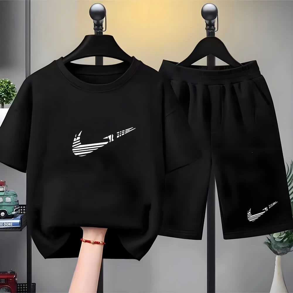Kids Summer Short Sleeve T-Shirt and Shorts Set