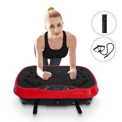 Red Color Color Vibration Plate Exercise Machine – 99-Speed Home Trainer