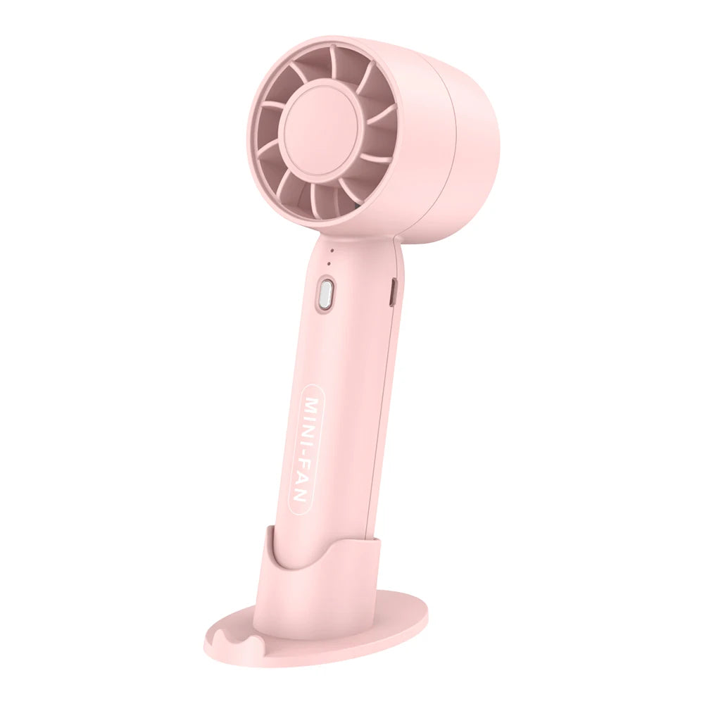 USB Rechargeable Mini Handheld Fan With Desktop Stand - EverGrowMarkeplace