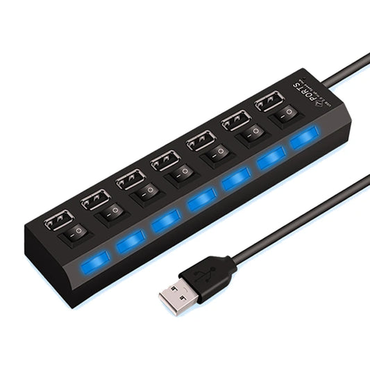 High-Speed USB 2.0 Hub Adapter With Individual Switches