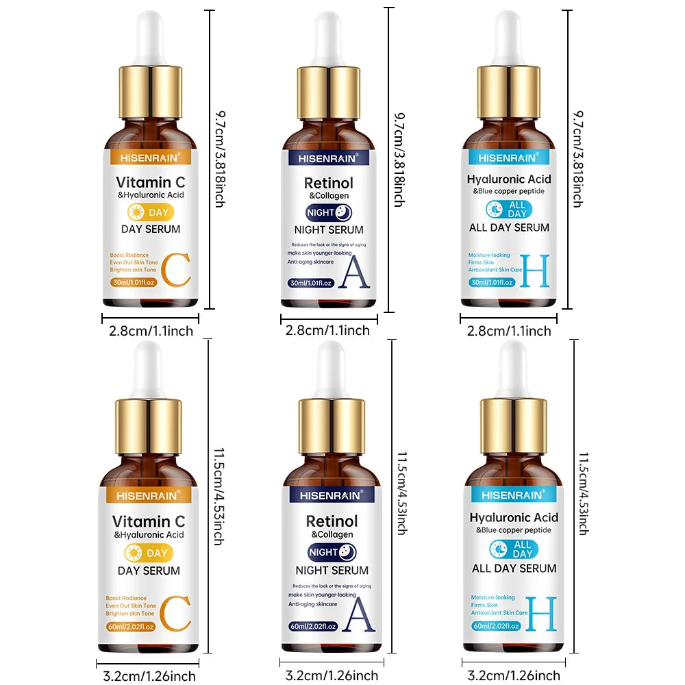 Vitamin C Retinol Hyaluronic Acid Face Serum Duo - EverGrowMarkeplace