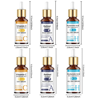 Vitamin C Retinol Hyaluronic Acid Face Serum Duo - EverGrowMarkeplace