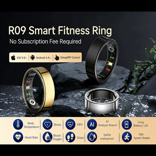 Smart Fitness Ring With AI Health Tracking & Temp