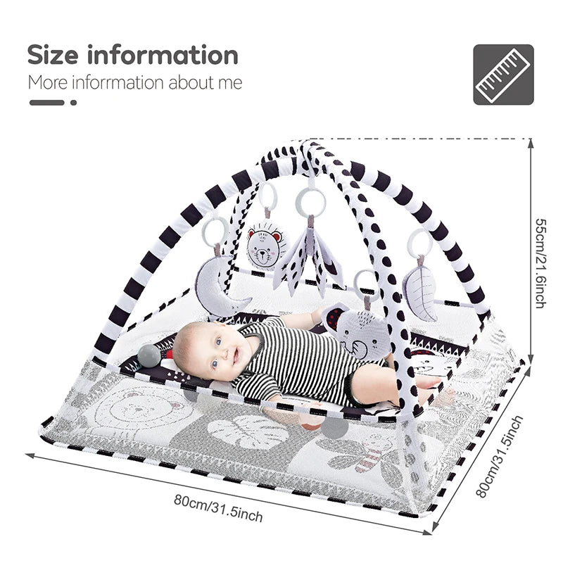 Baby Play Gym Activity Mat with Hanging Toys - EverGrowMarkeplace
