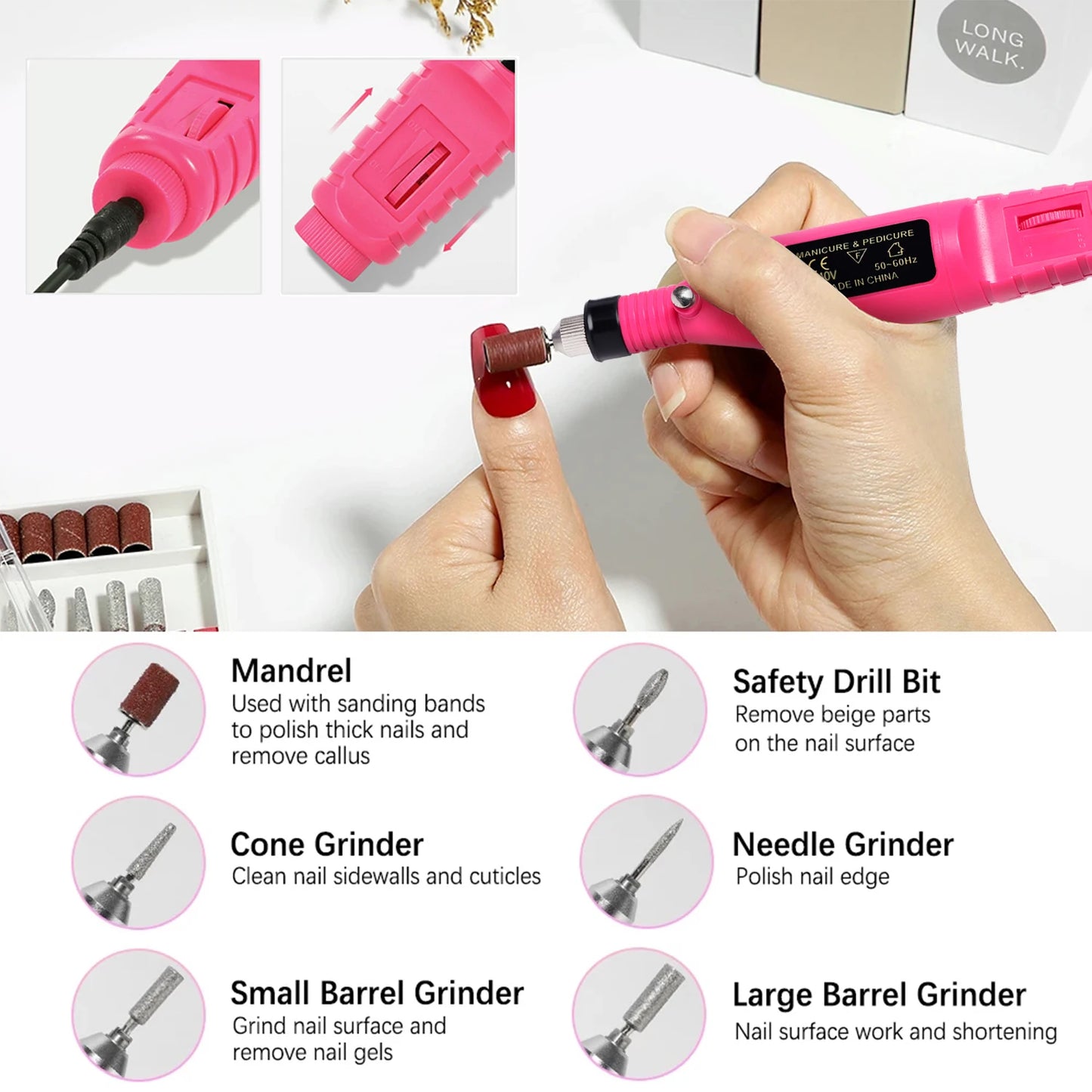 Electric Nail Drill Set for Manicure and Pedicure Care - EverGrowMarkeplace