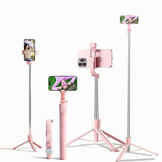 Aluminum Selfie Stick Tripod With Fill Light & Remote