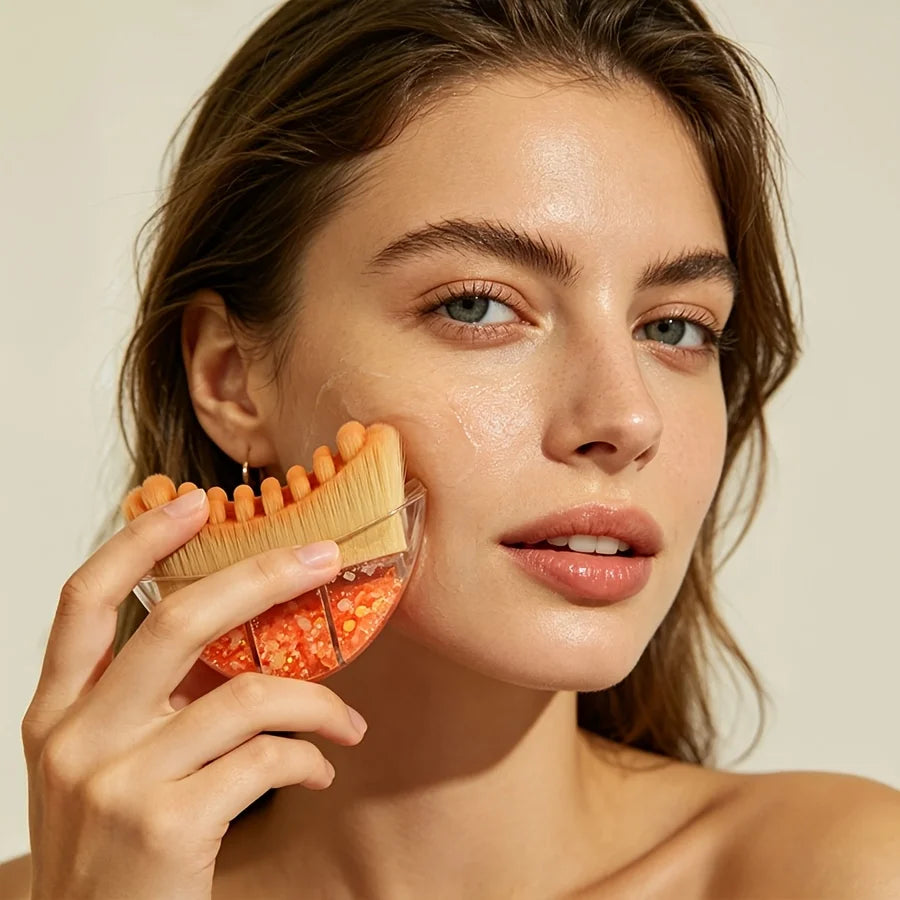 Facial Lymphatic Massage Brush Set with Storage Box