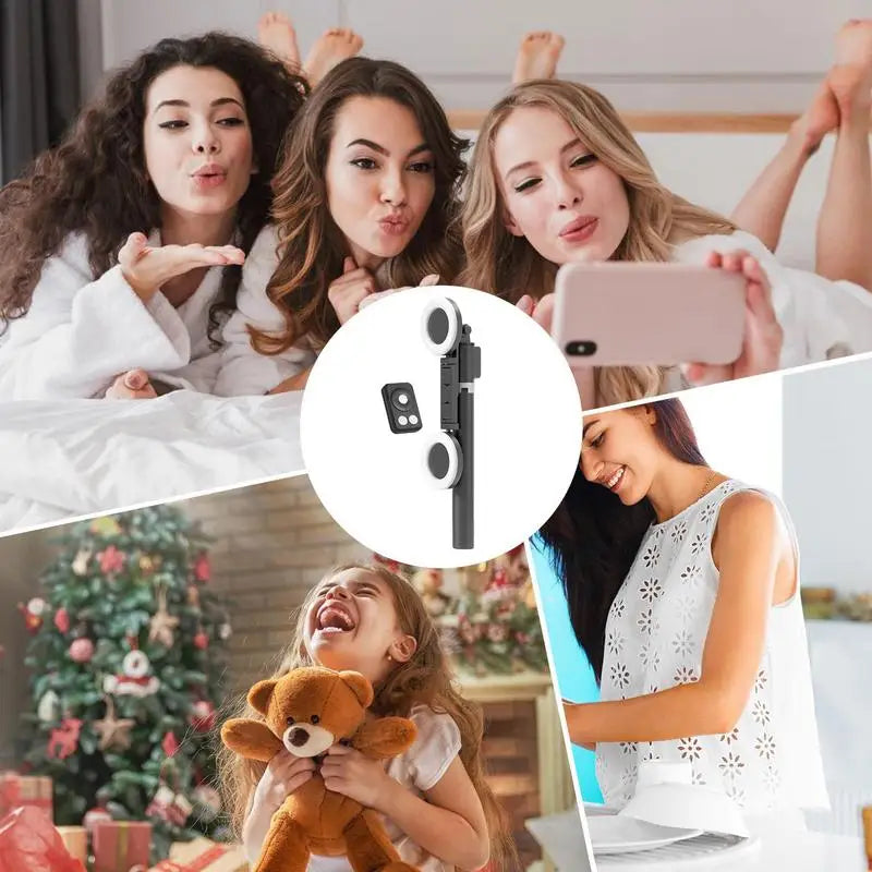6-in-1 Selfie Stick Tripod with Dual Lights and Remote