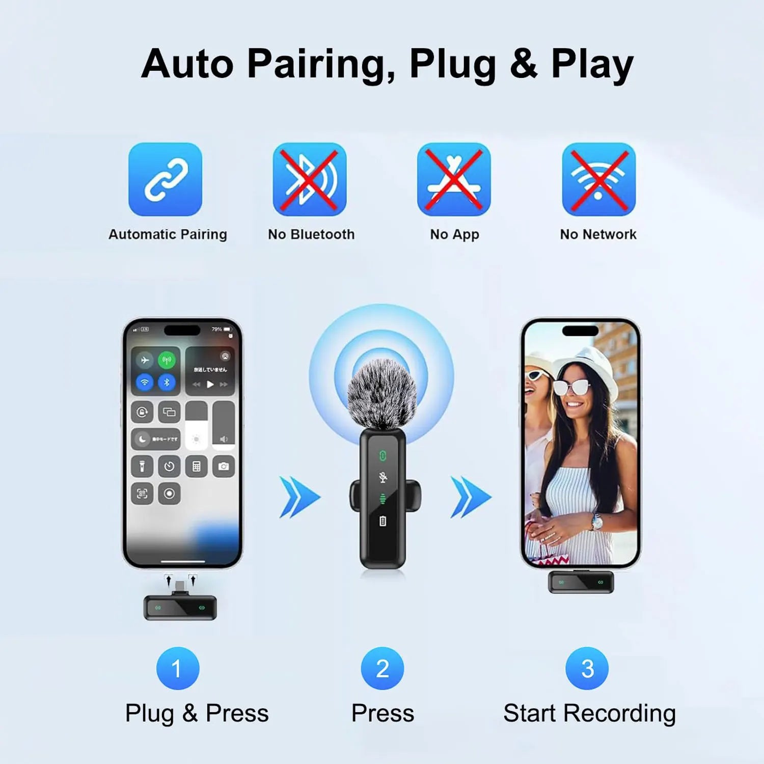 Wireless USB-C Lavalier Microphone – Noise Reduction Kit - EverGrowMarkeplace
