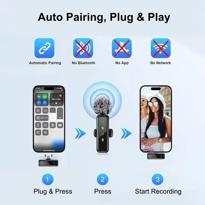 Wireless USB-C Lavalier Microphone – Noise Reduction Kit - EverGrowMarkeplace