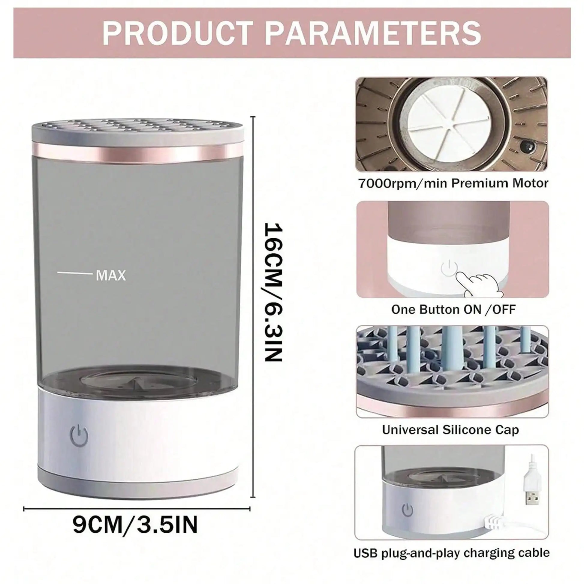 Electric Makeup Brush Cleaner Machine for Fast Cleaning