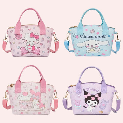 Kawaii Cartoon Tote Handbag With Cute Character Print