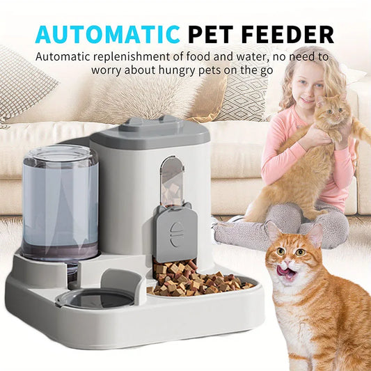 Automatic Pet Feeder Bowl with Water Dispenser