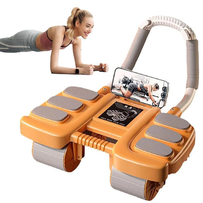 Ab Roller Wheel With Elbow Support And Phone Holder