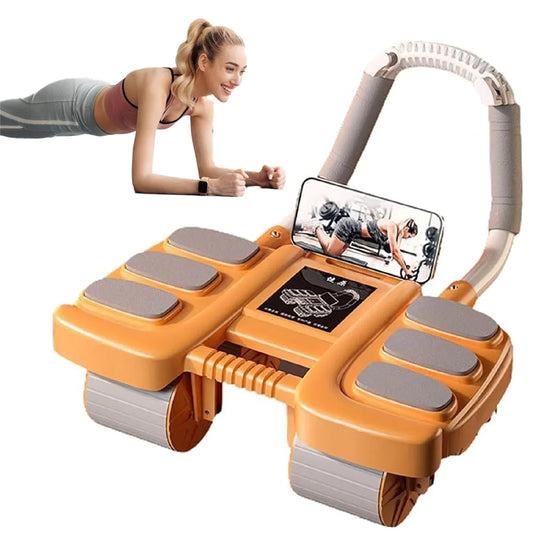 Ab Roller Wheel With Elbow Support And Phone Holder
