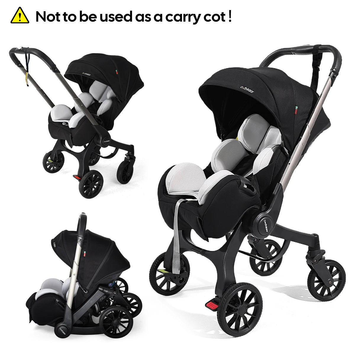 Foldable Baby Stroller with Reversible Seat and High View