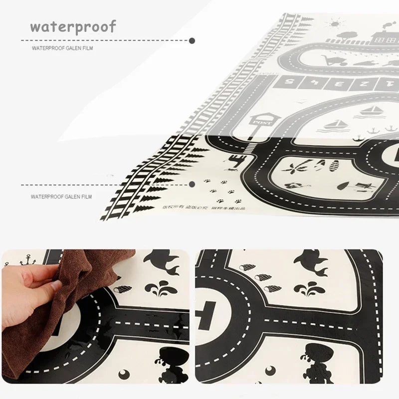 Kids City Traffic Play Mat – Waterproof Educational Rug